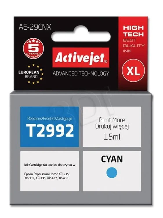 Tusz Activejet AE-29CNX (zamiennik Epson 29XL T2992; Supreme; 15 ml; niebieski)
