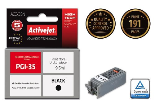 Tusz Activejet ACC-35N (zamiennik Canon PGI-35; Supreme; 9,5 ml; czarny)