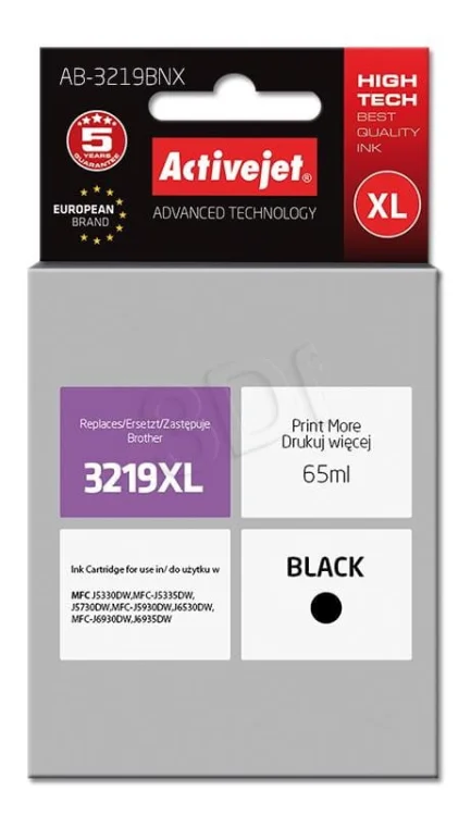 Activejet AB-3219BNX Tusz (zamiennik Brother LC3219Bk; Supreme; 65 ml; czarny)
