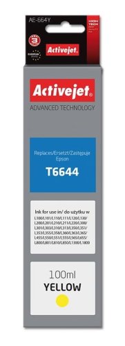 Tusz Activejet AE-664Y (zamiennik Epson T6644; Supreme; 100 ml; żółty)