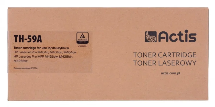 Toner Actis TH-59A (zamiennik HP CF259A; Supreme; 3000 stron; czarny). Z chipem. Zalecamy wyłączenie aktualizacji oprogramowania drukarki, nowa aktual