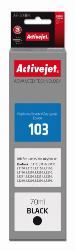 Tusz Activejet AE-103Bk (zamiennik Epson 103 C13T00S14A; Supreme; 70 ml; 4500, czarny)