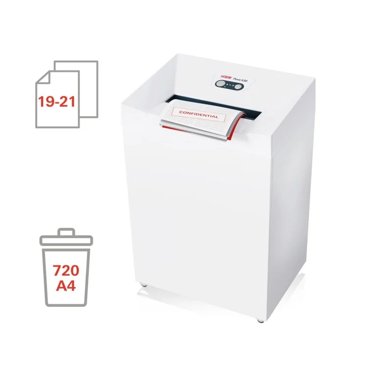 Niszczarka HSM Pure 530, 80L 3,9 mm
