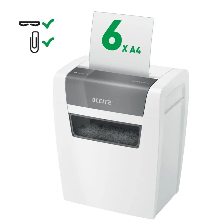 Niszczarka Leitz IQ Home, P4, 6 kartek, 15 l kosz
