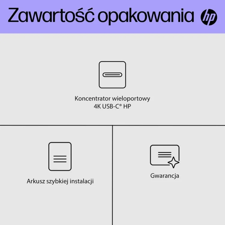 Hub HP USB-C 4K 6G842AA 4 porty USB-C Czarny