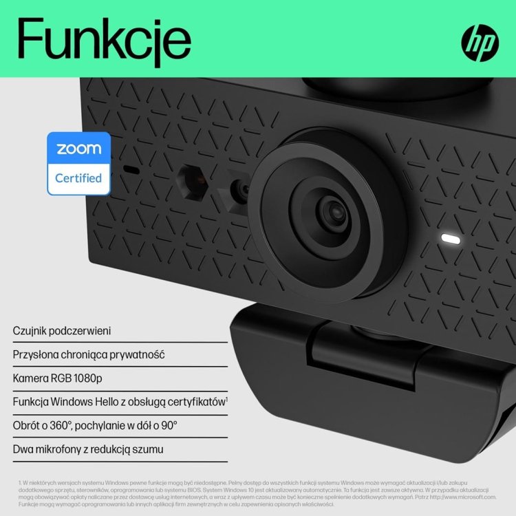 Kamera internetowa HP 620 6Y7L2AA Full HD USB Czarna
