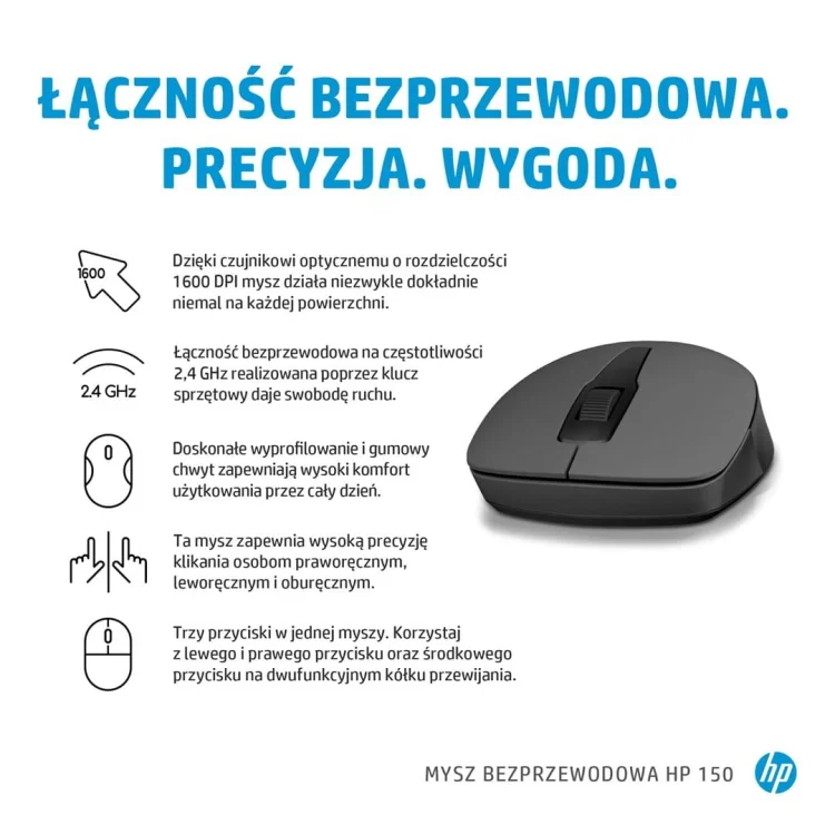 MYSZ optyczna HP 150 bezprzewodowa 2S9L1AA Czarna