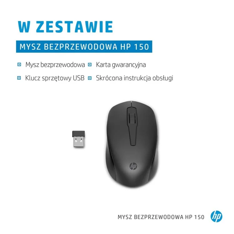 MYSZ optyczna HP 150 bezprzewodowa 2S9L1AA Czarna