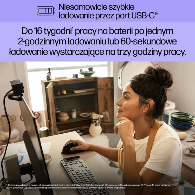 MYSZ optyczna HP 920 Ergo Vertical, bezprzewodowa 6H1A4AA Czarna