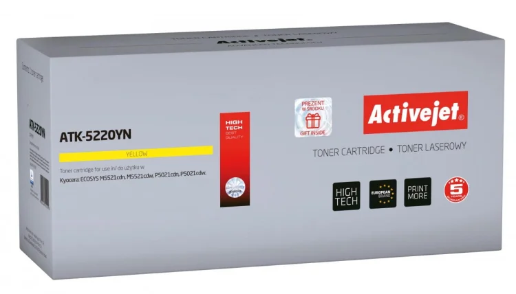 Toner Activejet ATK-5220YN (zamiennik Kyocera TK-5220Y; Supreme; 1200 stron; żółty)