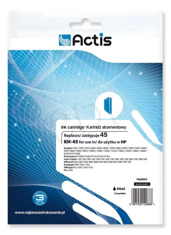 Tusz ACTIS KH-45 (zamiennik HP 45 51645A; Standard; 44 ml; czarny)