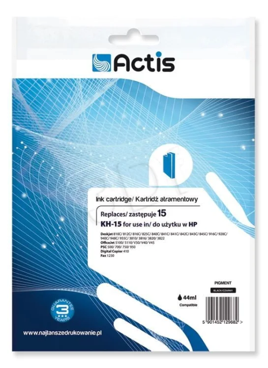Tusz ACTIS KH-15 (zamiennik HP 15 C6615N; Standard; 44 ml; czarny)