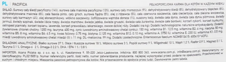 ACANA Pacifica cat 1.8kg