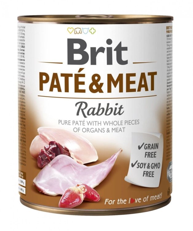 Karma BRIT PATÉ & MEAT z królikiem dla psa 800g