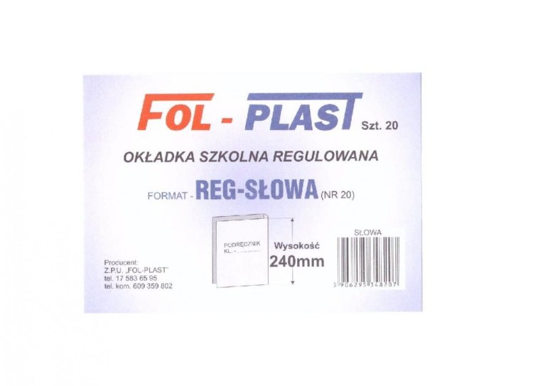 Okładka na podr regulowana NR 20 (20szt)