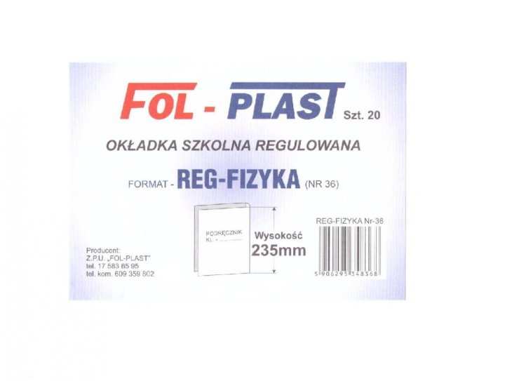 Okładka na podr regulowana NR 36 (20szt)
