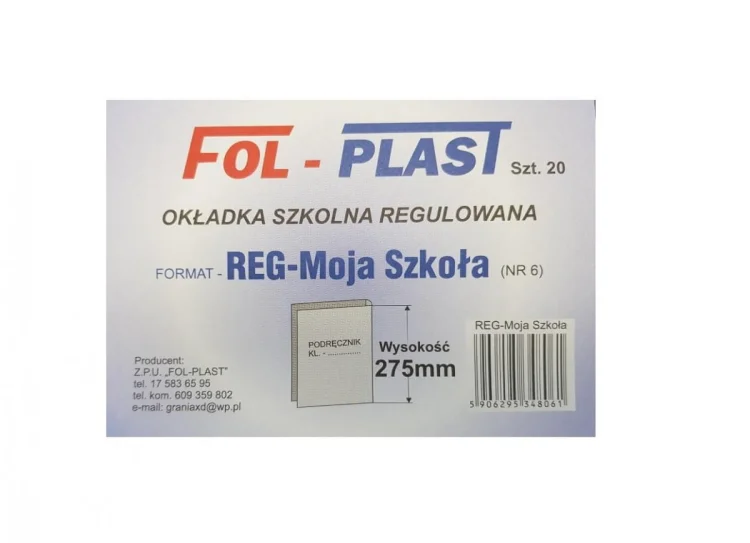 Okładka na podr regulowana NR 6 (20szt)