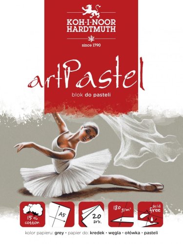 Blok do pasteli artpastel szary A5 20 kartek 180G.