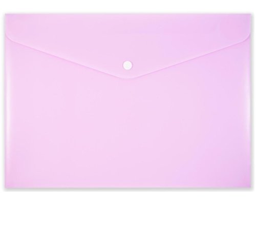 Koperta na zatrzask A4 PP-113 pastelowa różowa