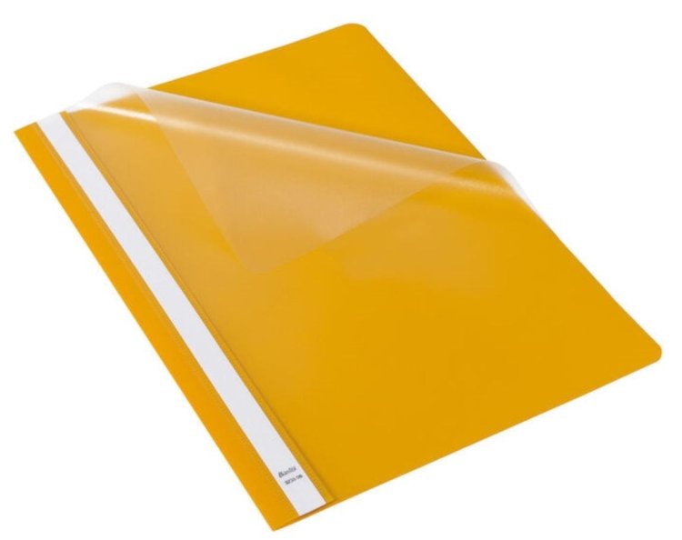 Skoroszyt Budget PP A4 z wąsami żółty (25szt)