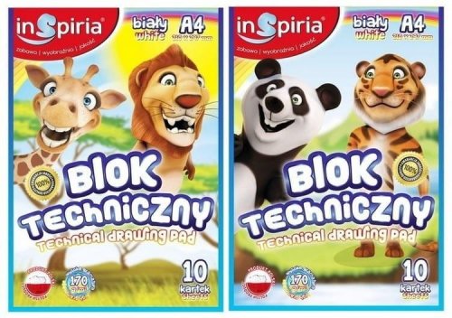 Blok techniczny A4/10K 170g biały (20szt)