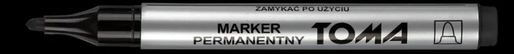 Marker permanentny okrągły czarny (10szt) TOMA
