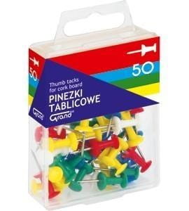 Pinezki tablicowe kolorowe 50szt GRAND