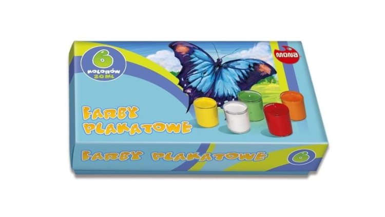 Farby plakatowe 6 kolorów 20ml MONA