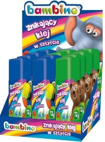 Klej w sztyfcie znikający 12g (12szt) BAMBINO