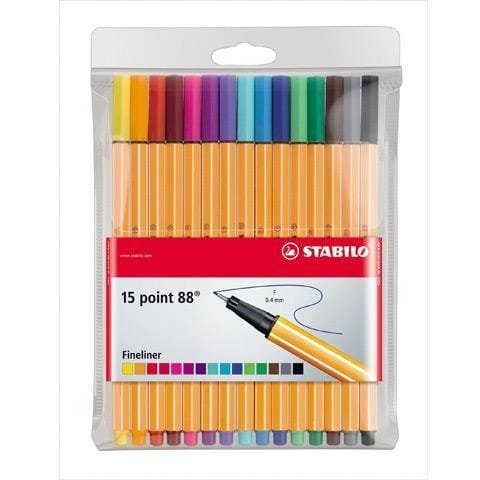 Cienkopis Point 15 kolorów etui STABILO