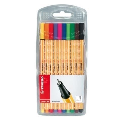 Cienkopis Point 10 kolorów etui STABILO