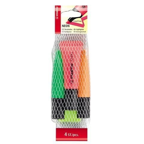 Zakreślacz Neon 4 kol. żół/zie/pom/róż bls STABILO