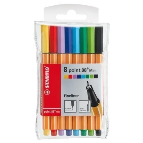 Cienkopis Point 88 Mini 8 kolorów etui STABILO
