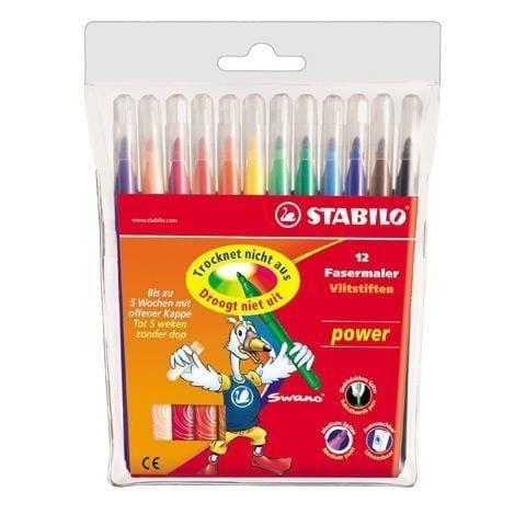 Flamastry Power 12 kolorów etui STABILO