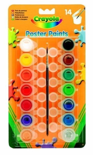 Farby plakatowe 14 kolorów + pędzel CRAYOLA