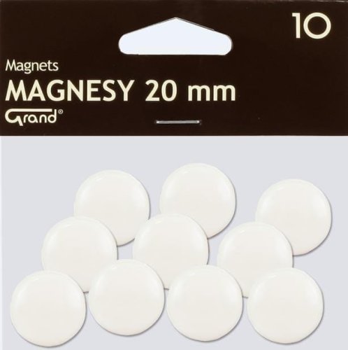 Magnes 20mm biały 10szt GRAND