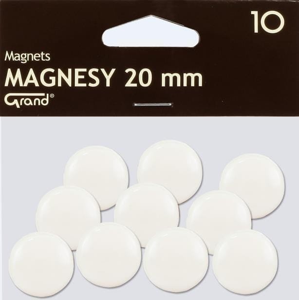 Magnes 20mm biały 10szt GRAND