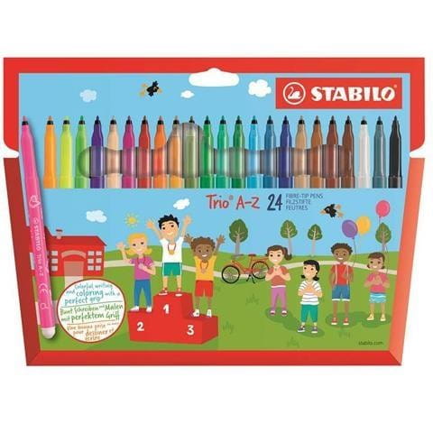 Flamastry Trio A-Z 24 kolory STABILO