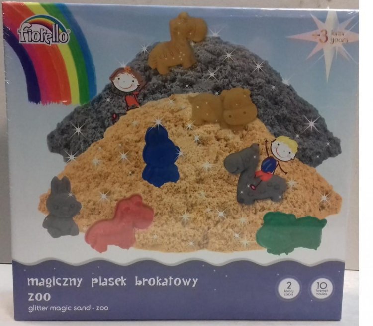 Piasek magiczny brokatowy 1000g foremki FIORELLO