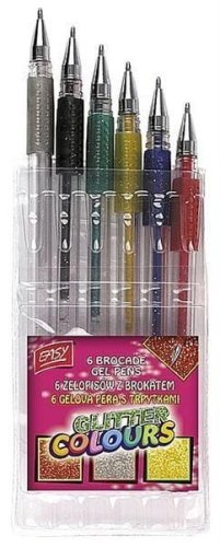 Żelopis brokatowy 6 kolorów EASY
