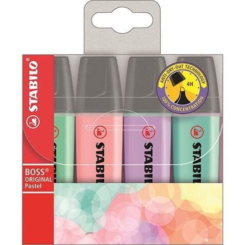 Zakreślacz Boss Pastel Etui 4 kolory STABILO