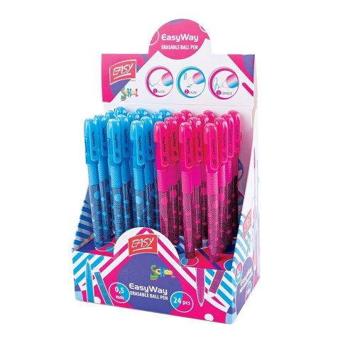 Długopis wymazywalny niebieski (24szt) EASY