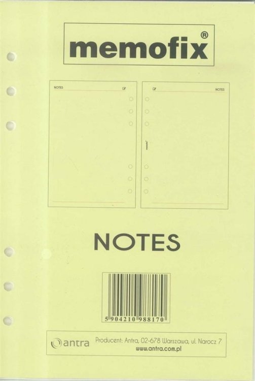 Wkład do organizera MEM/A5 Notes ANTRA