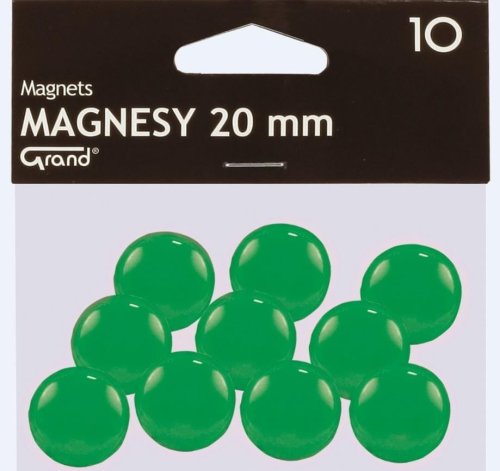 Magnes 20mm zielony 10szt GRAND