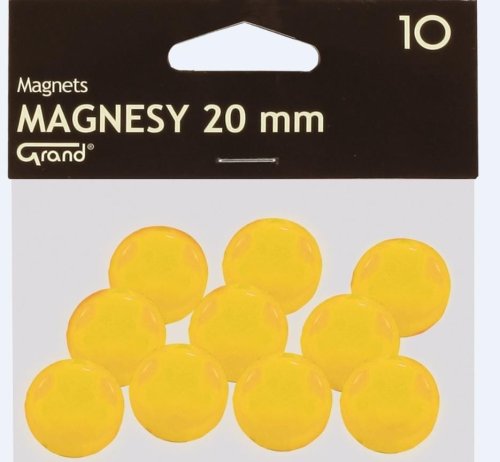 Magnes 20mm żółty 10szt GRAND