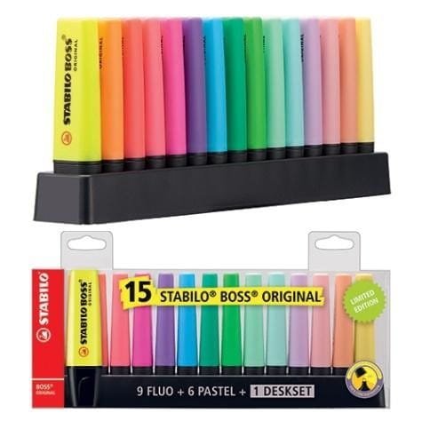 Zakreślacz Boss zestaw 15 kolorów STABILO