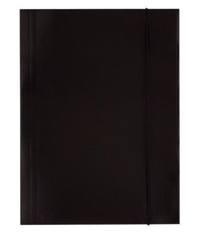 Teczka A4 kartonowa z gumką czarna 300g D.RECT