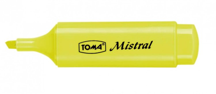 Zakreślacz Mistral Pastel żółty (10szt) TOMA