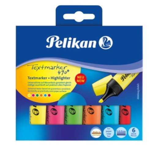Zakreślacz 490 w etui 6 kolorów