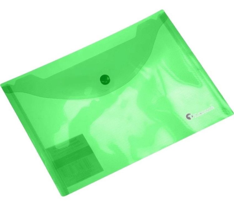 Teczka kopertowa A5 transparentna zielona